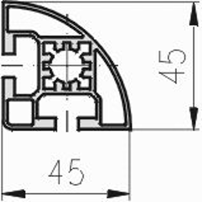 1.11.045045.21LP - Aluminium Profiel 45x45, 2E LP