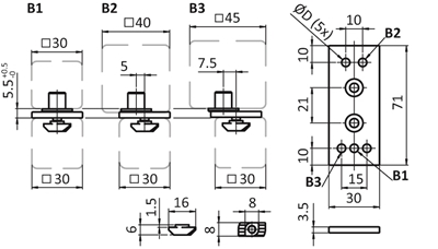 1.69.3071.0810 - Vouwdeur element (SET)