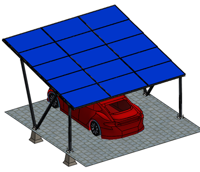 Zonnepanelen Carport 1A-XL