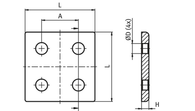 1.47.50909 - Verbindingsplaat, 90x90