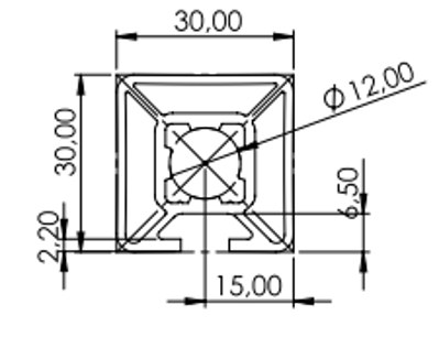 1.11.030030.13LP - aluminium Profiel 30x30 1F LP