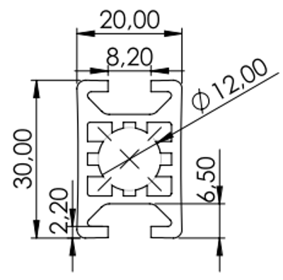 1.11.020030.24LP - aluminium Profiel 20x30 2F LP