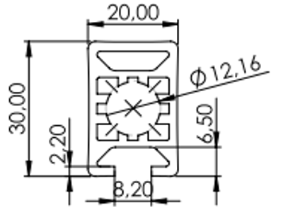 1.11.020030.14LP - aluminium Profiel 20x30 1F LP