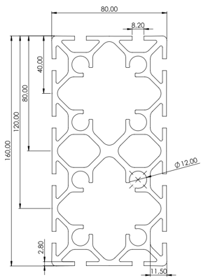 1.11.080160.124SP - aluminium Profiel 80x160 12E SP