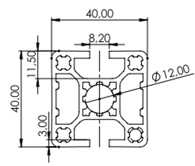 1.11.040040.23LP - Aluminium Profiel 40x40 2E LP