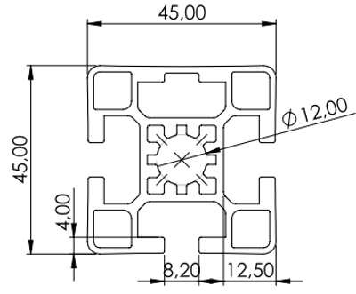 1.11.045045.33LP - Aluminium Profielen 45x45, 2E LP