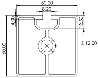 1.11.060060.13LP - aluminium Profiel 60x60 4E LP - tekening