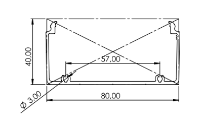 1.19.208040G - aluminium E-kanaal profiel 80x40 - tekening