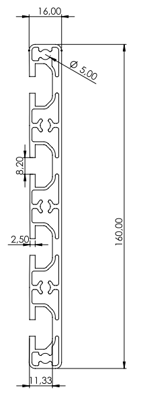 1.09.016160.44LP - aluminium Profiel 16x160, 4E, LP - tekening - tekening