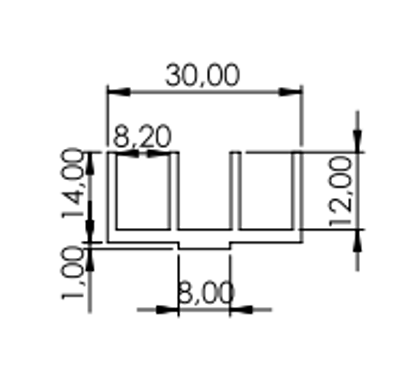 1.19.15130 - Schuifprofiel 30x14