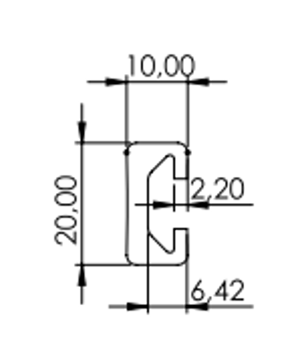 1.11.020010.14LP - aluminium Profiel 20x10 1F LP