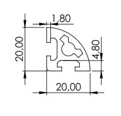 1.10.020020.21SP - aluminium Profiel 20x20 2H Soft SP