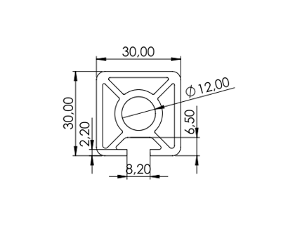 1.11.030030.13SP - aluminium Profiel 30x30 1F SP