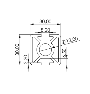 1.11.030030.23SP - aluminium Profiel 30x30 2F SP