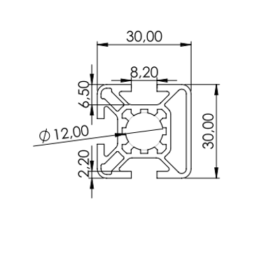 1.11.030030.33LP - aluminium Profiel 30x30 3F LP