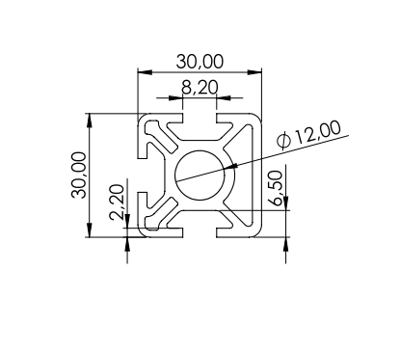 1.11.030030.33SP - aluminium Profiel 30x30 3F SP