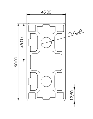 1.11.045090.04SP - Aluminium Profiel 45x90 0E SP