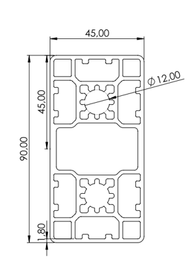 1.11.045090.04LP - Aluminium Profiel 45x90 0E LP