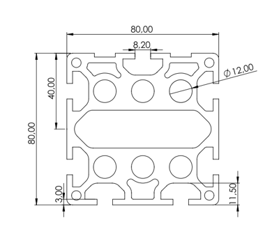 1.11.080080.79SP - aluminium Profiel 80x80 7E SP