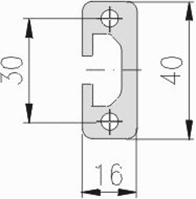 1.09.016040.14SP - aluminium Profiel 16x40, 1E SP tekening