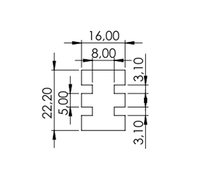 1.19.185E3E3.20 - Glijprofiel PA E3