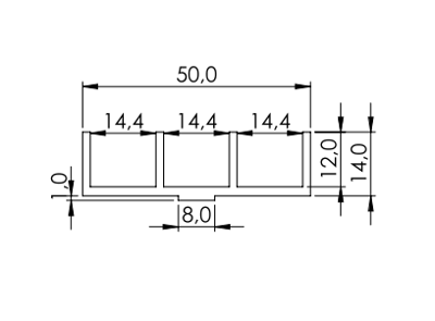 1.19.15150 - Schuifprofiel 50x14