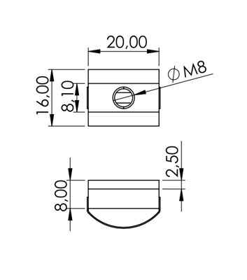 1.32.EM8 - Schuifmoer met veer, EM8