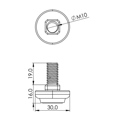 1.44.303002 - Stelvoet, M10x20